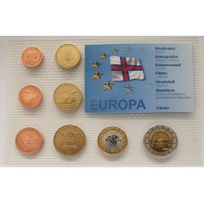 DENMARK FAROE ISLAND 2004 . EURO SPECIMEN PATTERN SET OF 8 COINS